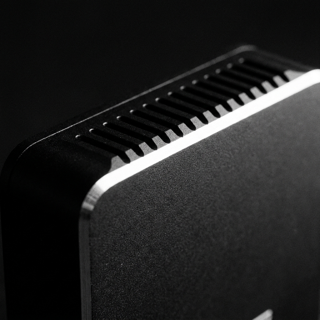 Machined sensor enclosure, edge lit.